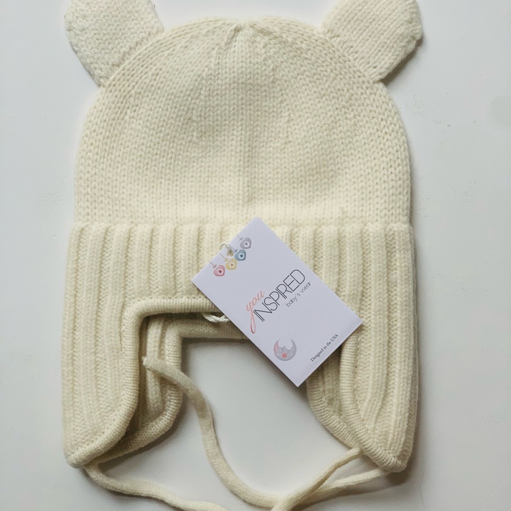 Warm winter knit hat baby beanie pure merino headwear organic wool hat size9-12m